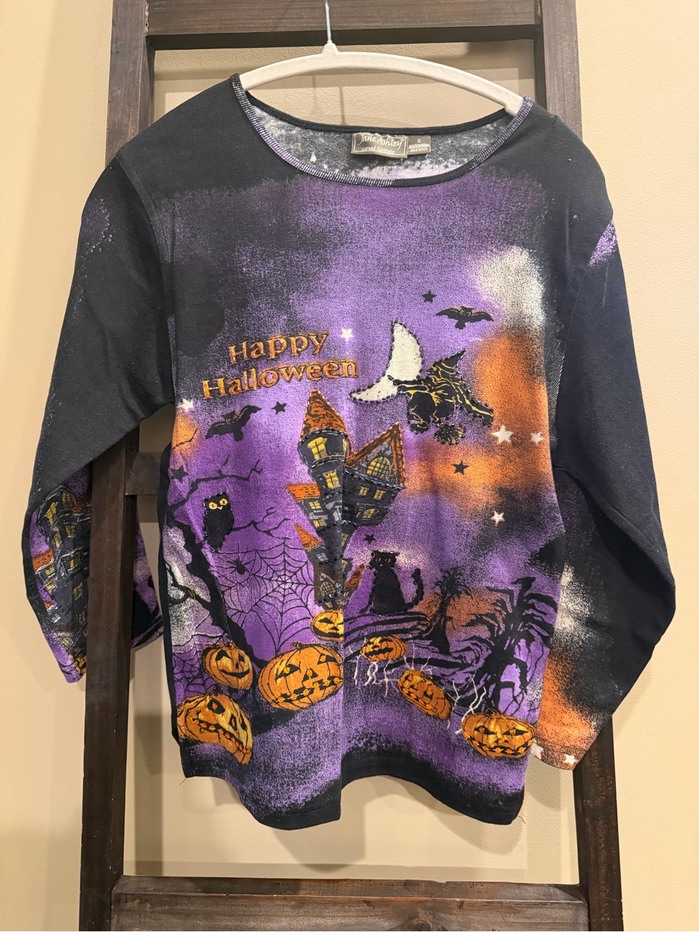 Jane Ashley  Halloween Graphic Long Sleeve Top